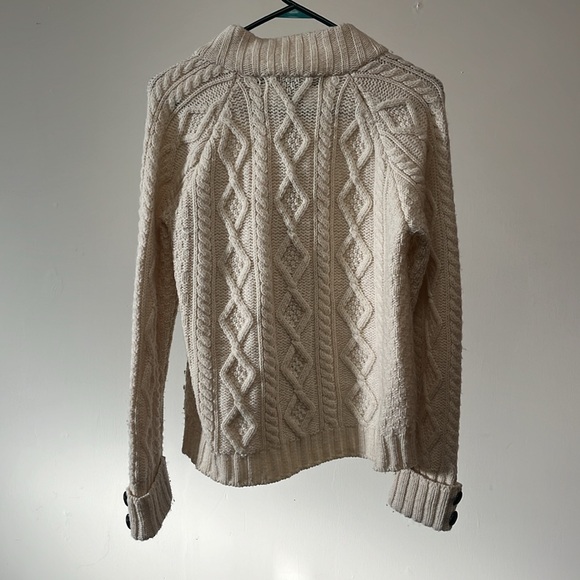 Knit Cream Irish Merino Wool Sweater - Picture 3 of 5